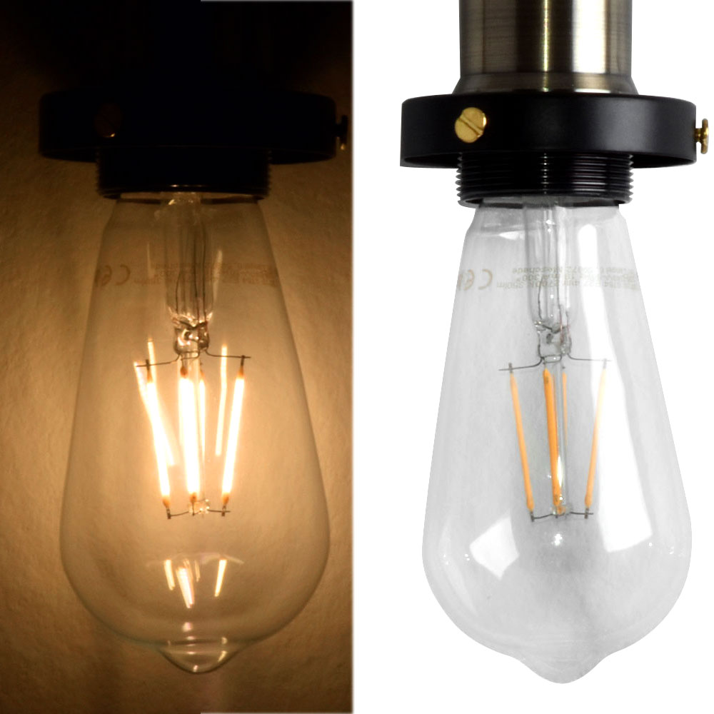 Vintage 3er Set 4 W LED E27 Leuchtmittel dimmbar Glas Lampe E27 FILAMENT 350 lm Vintage 3er Set 4 W LED E27 Leuchtmittel dimmbar Glas Lampe E27 FILAMENT 350 lm