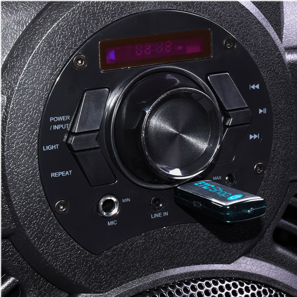 250W Mobile LED Musikanlage mit 32 GB USB-Stick/BT und Mikro – Bild 5