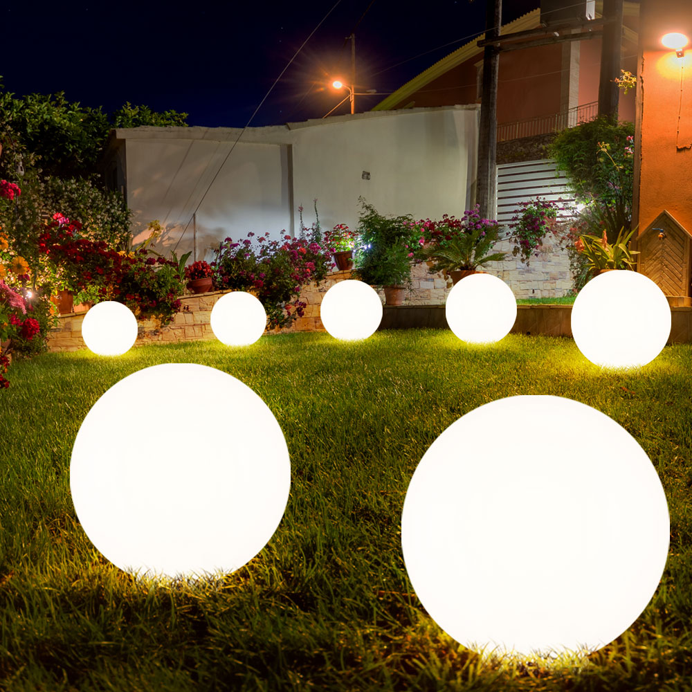 Lot de 3 lampes boules solaires à LED pour allée de jardin