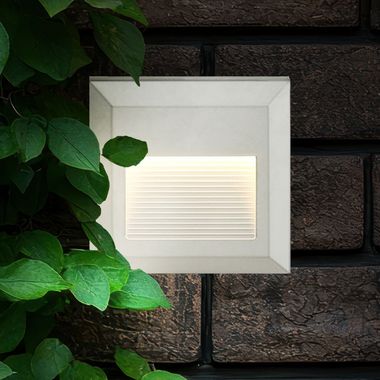Lampa schodowa LED, zewnętrzna lampa ścienna, biały plastik, wys. 12,4 cm