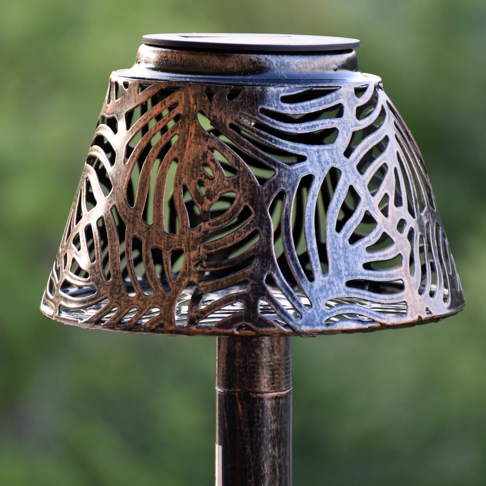 2 x LED SOLAR Tisch Leuchte KUPFER Terrassen Beleuchtung Außen Steh