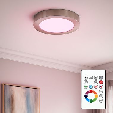 Natynkowa lampa sufitowa LED RGB z pilotem zdalnego sterowania TINUS
