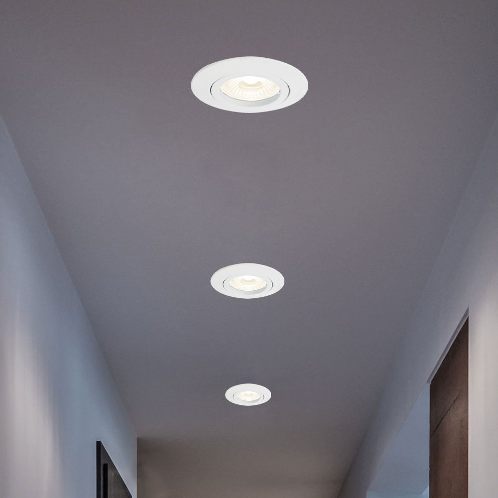 Einbaustrahler Deckenlampe Einbaulampe LED Deckenleuchte weiß, 3W 230lm  warmweiß, DxH 8,2 x 7,5 cm, 3er Set | ETC Shop