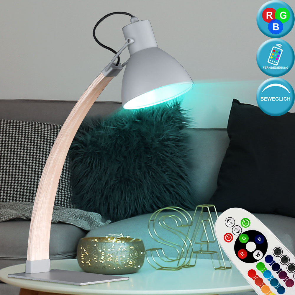 Luxus LED Tisch Leuchte Arbeits Zimmer Büro Beistell Lese Lampe Holz verstellbar