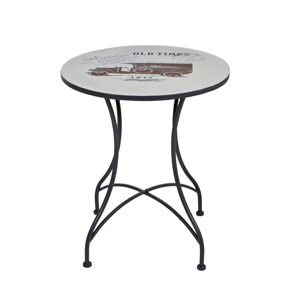 Bistro Tisch Stühle 3er Set Balkon Terrassen Sitz Gruppe Vintage