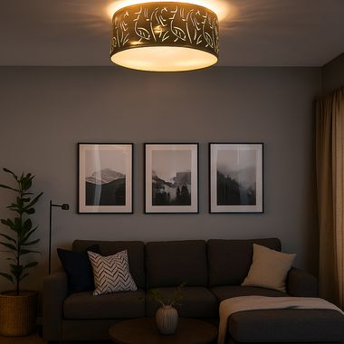 Deckenleuchte, gold, Dekorstanzungen, 40 cm, TAXOS