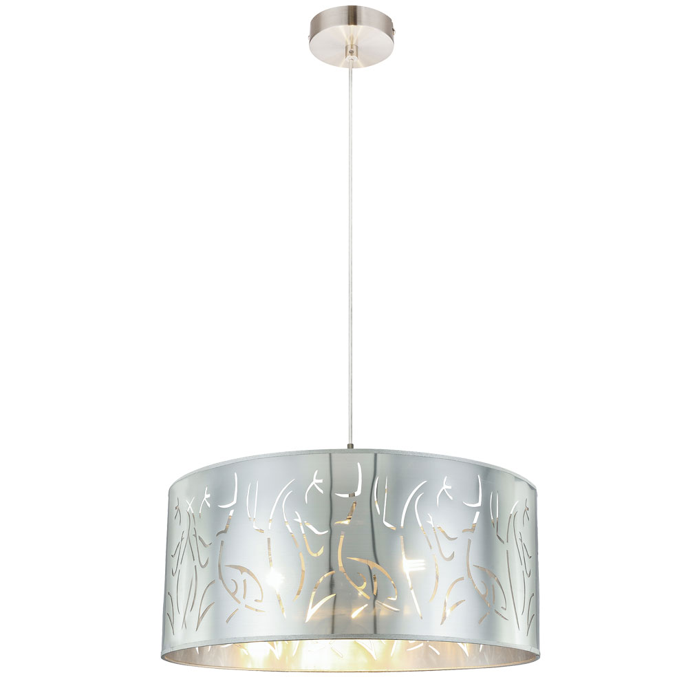 Techo Colgante Lámpara Plata Dormitorio Diseño Iluminación Péndulo Luz