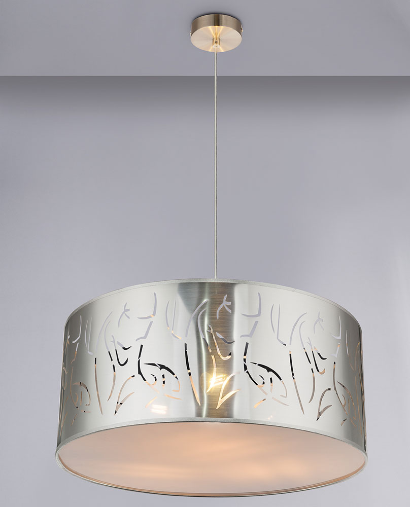 Techo Colgante Lámpara Plata Dormitorio Diseño Iluminación Péndulo Luz