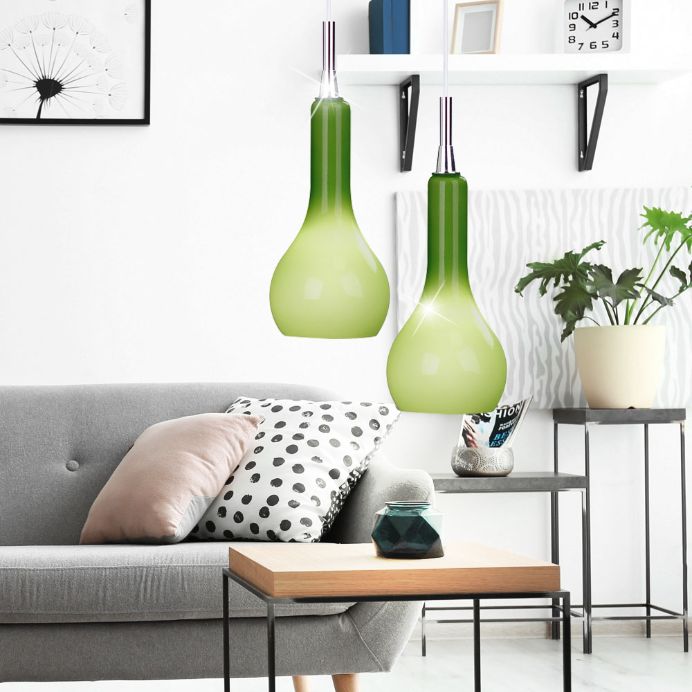 LED Design Decken Hänge Lampe Schlaf Zimmer Glas Pendel Strahler