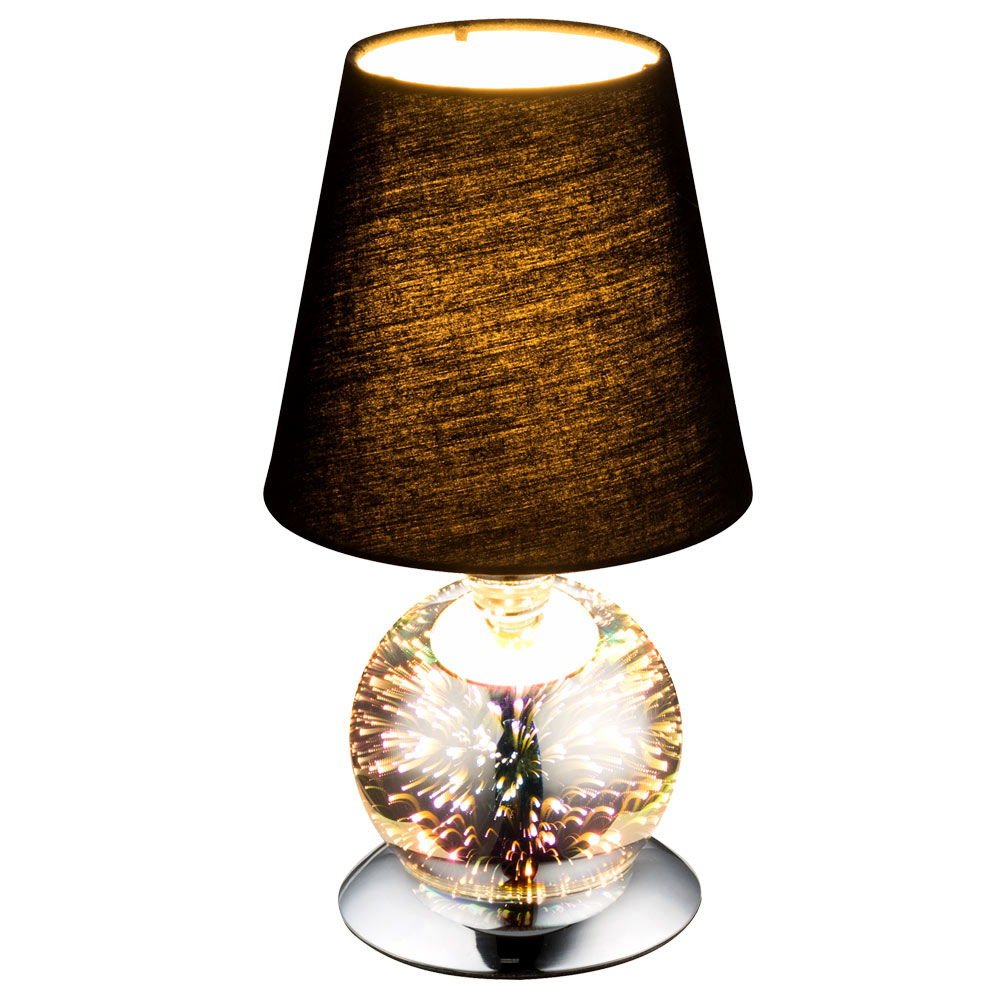 Vintage Tisch Kugel Lampe Gästezimmer Lese Leuchte schwarz gold Big Light