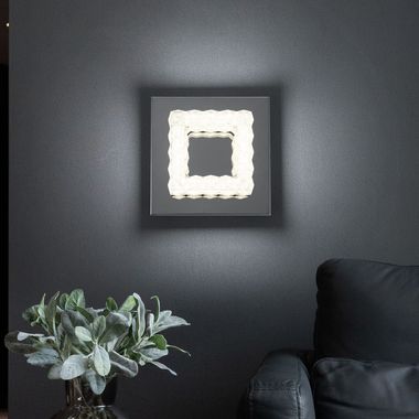 Applique murale LED, chrome, cristaux L 18 cm,