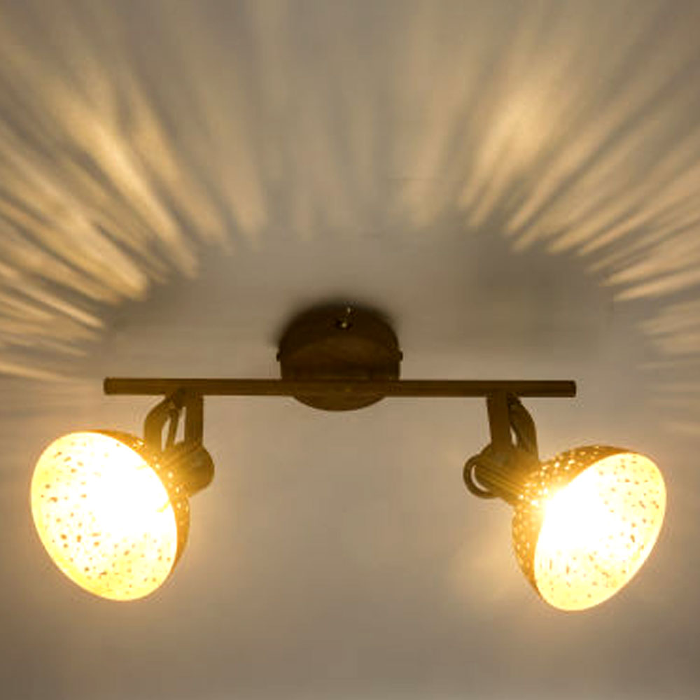 Lámpara de Techo Herrumbre Focos Ajustable Salón Decoración Perforado