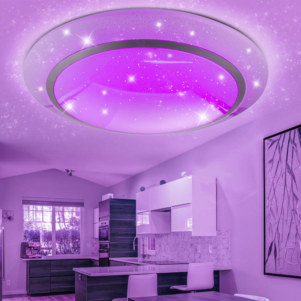 RGB LED Decken Leuchte dimmbar Sternen Effekt Tageslicht Lampe