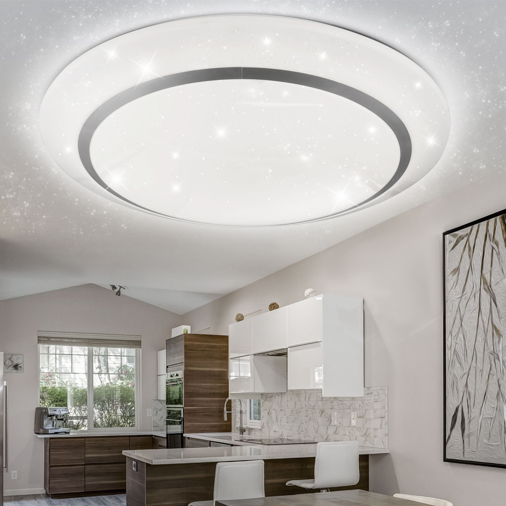 RGB LED Decken Leuchte dimmbar Sternen Effekt Tageslicht Lampe