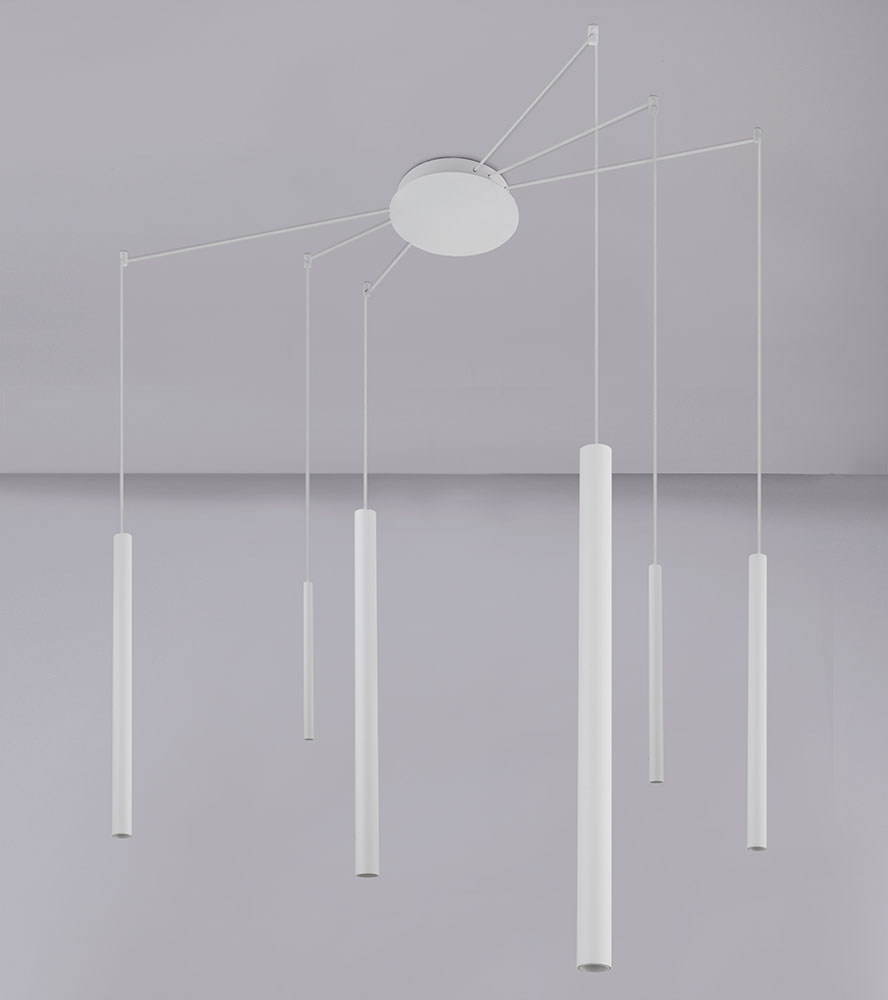 LED Decken Hänge Lampe weiß Design Pendel Strahler Schlaf Zimmer ALU