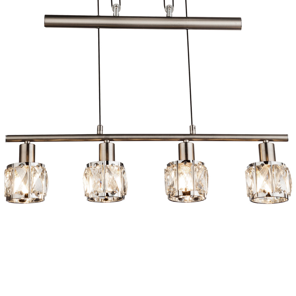 Chrom Hänge Decken Leuchte Glas Kristall Küchen Pendel Lampe Höhe