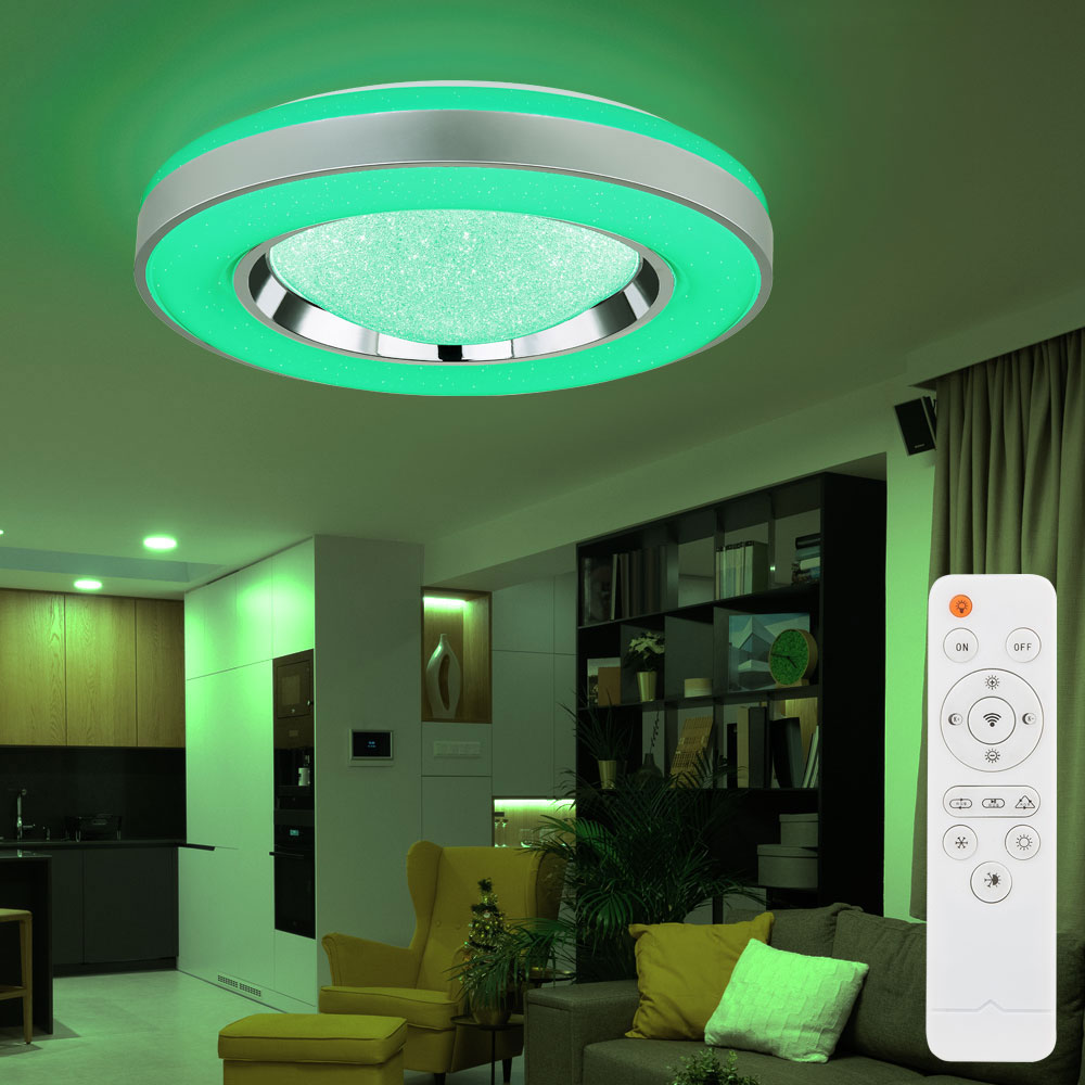 Plafonnier LED Circulaire 50cm (3 couleurs LED) avec Télécommande