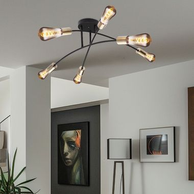 Deckenleuchte, Metall, Messing antik, 70 cm, SARINI