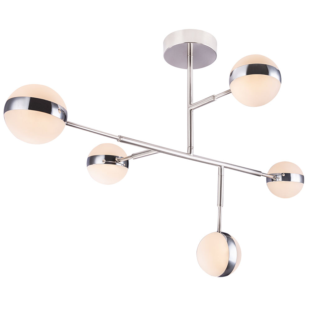 LED Decken Lampe Design Leuchte Chrom Kugel Spots Wohn Ess Zimmer