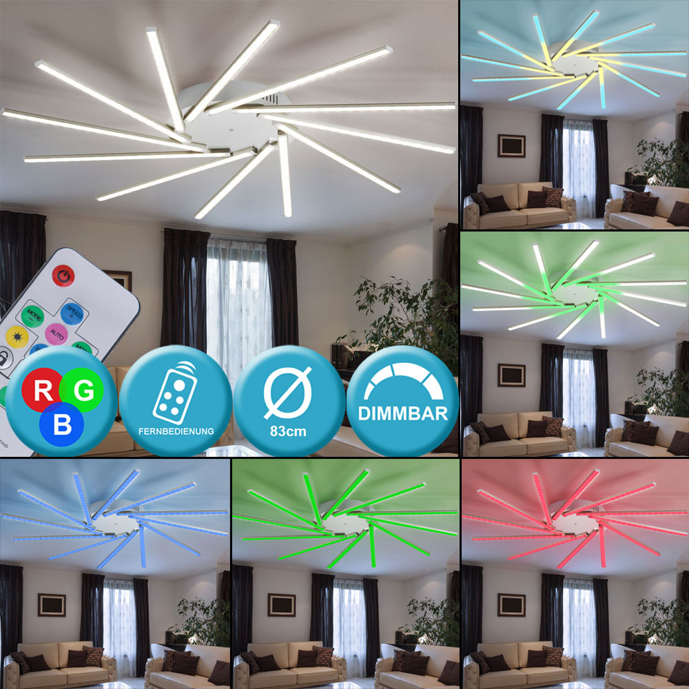 LED Decken Lampe dimmbar RGB Fernbedienung Schlaf Zimmer Nacht Licht