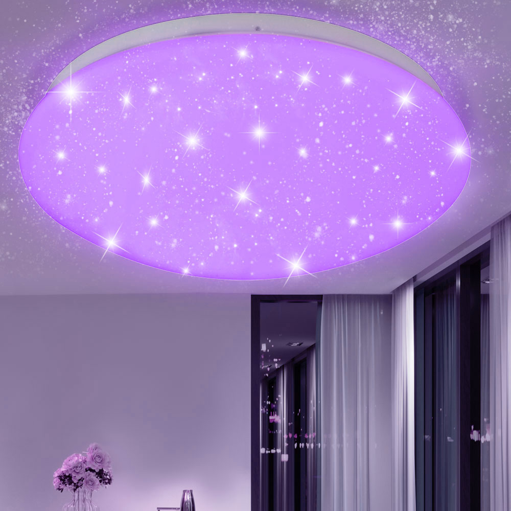 Lampe de plafond LED RGB, CCT, lumière nocturne, RVB, fonction de  minuterie, dimmable