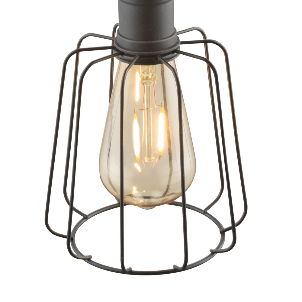 3er Set Solar LED Hänge Decken Gitter Lampen Retro Stil Terrassen Außen