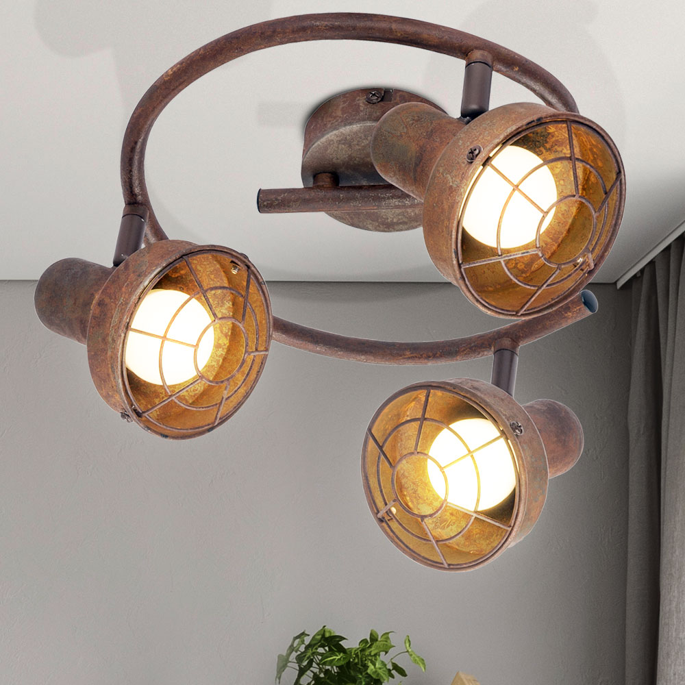 Vintage Decken Spot Lampe Strahler Wand Leuchte Rondell Retro ROST