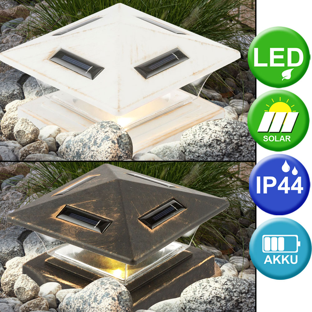 LED SOLAR Garten Pfosten-Kappe Außen Steh Sockel Lampe Tor Leuchte