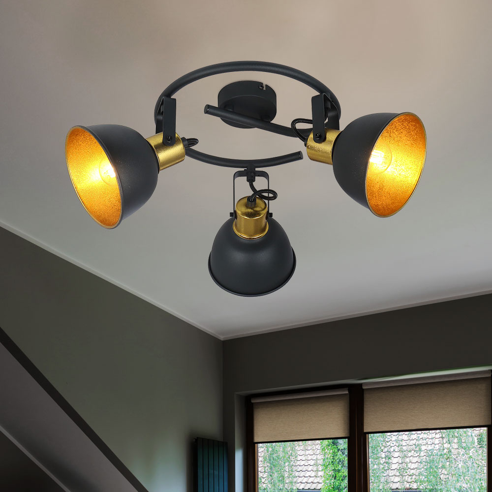 RETRO Decken Spot Rondell gold-farben Shop Ess Wohn Zimmer ETC Lampe Leuchte | schwenkbar