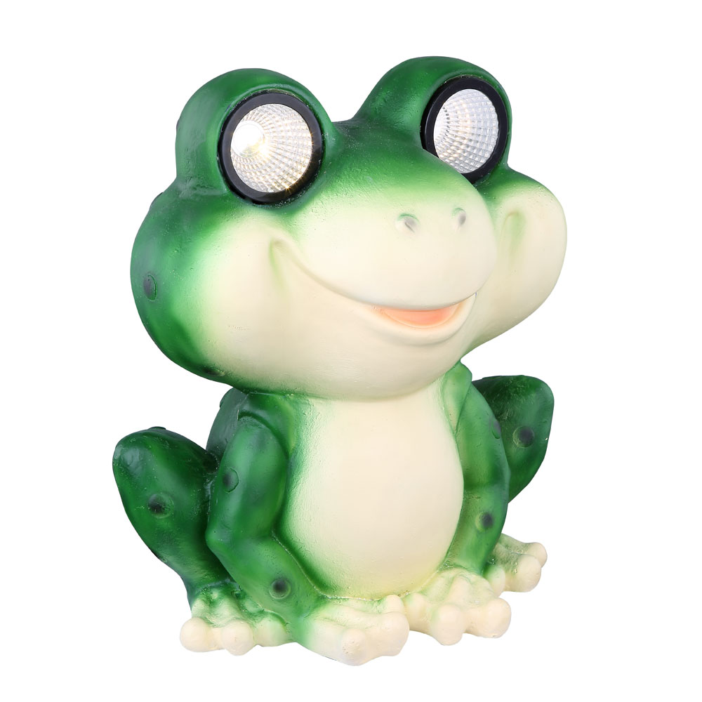 LED Solar Deko Steh Leuchte Frosch Design Garten Veranda Figur Stand