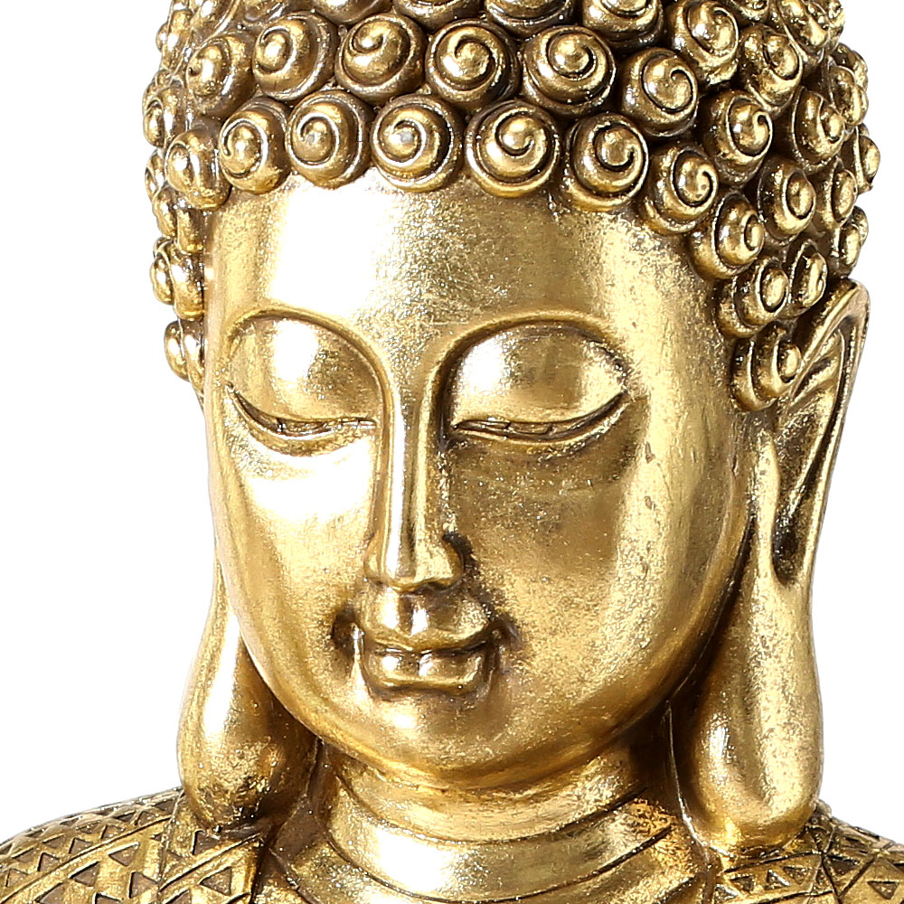 Decorative Gold Buddha Figurine Ornament Shelf Sitter