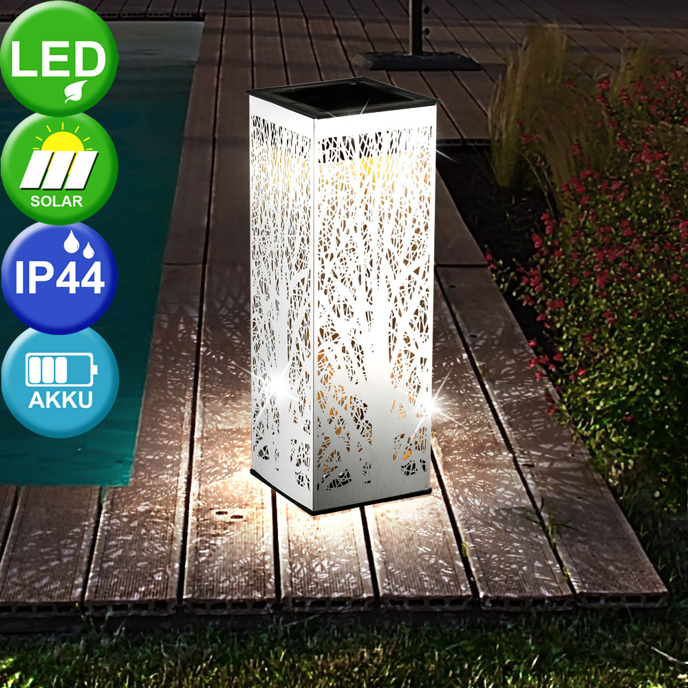 [Paket] LED Solar Außen Steck Leuchte Edelstahl Terrassen Hof Dekor