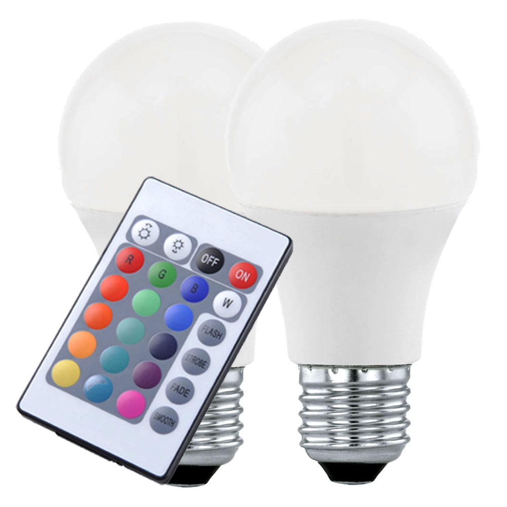 Of With 7 E27 Bulbs Set 5 Led Rgb Control 2 Watt Remote QthrCsd