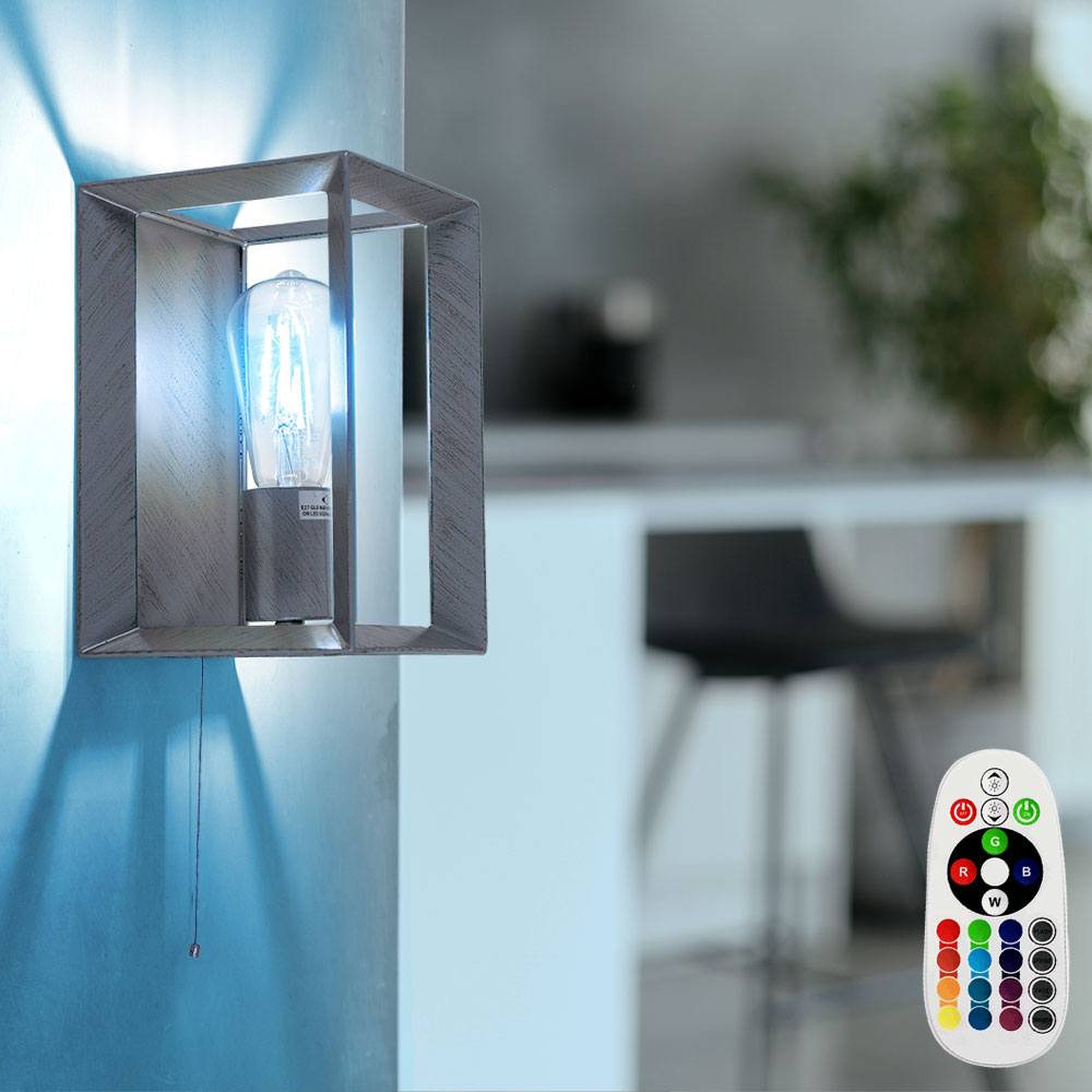 Industrial design wall lamp remote control dimmable silver gold in a