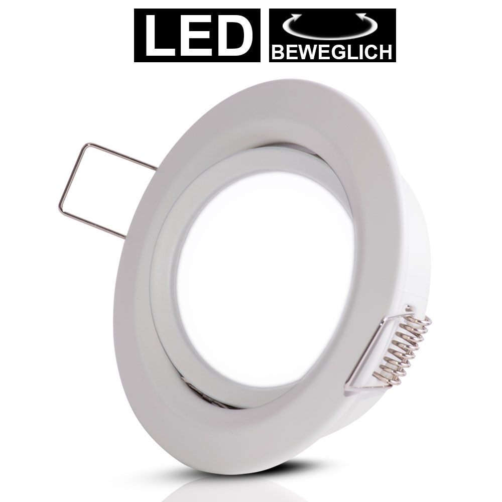 Bedroom Bathroom 6X 7w Warmwei/ß LED recessed Spotlight LED Ceiling Spotlight swivelling recessed Light Ceiling Light 230 V Ceiling Spots Living Room