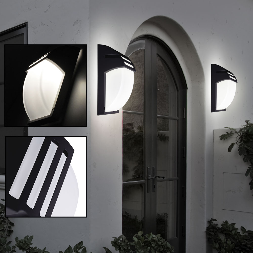 2X LED Exterior Casa Pared Luces Control Remoto Jardín Aluminio Hof RGB