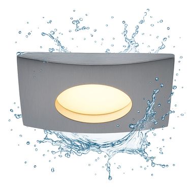 LED-inbouwlamp, ALU, dimbaar, hoekig, IP44, L 8 cm