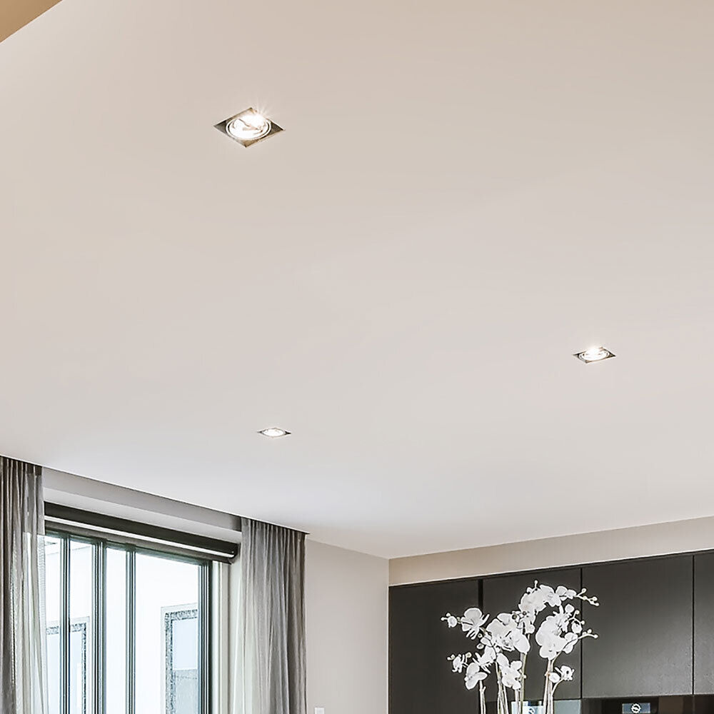 Spot encastrable spot encastrable au plafond plafonnier spot encastrable au  plafond, transformateur chrome, 1x LED 12W 1000Lm blanc chaud, Lxl 10,2cm,  profondeur d'encastrement 12cm, lot de 8