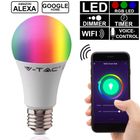 V-TAC SMART VT-5119 2751 LAMPADINA LED WI-FI E27 10W RGB + WW + CW  COMPATIBILE ALEXA E GOOGLE HOME