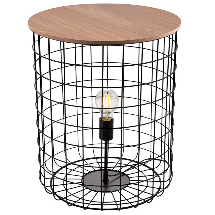 Tisch im Käfig Design mit integrierter Leuchte, H 44cm SILA Tisch im Käfig Design mit integrierter Leuchte, H 44cm SILA