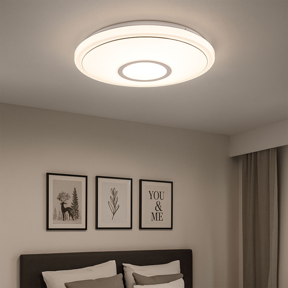 ZMH Plafonnier LED Salle De Bain - Dimmable Avec Télécommande Salle De