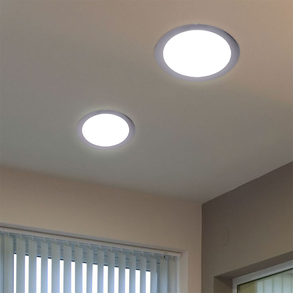 CGEAMDY 4 Faretti LED Da Incasso Per Camper E Barca - Rotondi, Ultrasottili, 12V 3W, Luce Bianca Calda 3000k, Diametro Foro 68mm - 2
