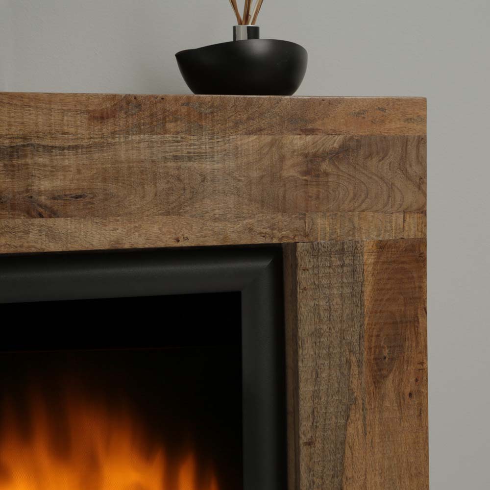 Heater country house style electric stand fireplace mango wood solid flame  glow effect | ETC Shop: lamps, furniture, technology, household. All from  one source. | ETC Shop