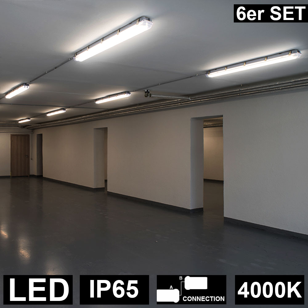 Set Of 6 Led Bath Lights 1800 Lumens Neutral White L 120 Cm Set Of 6 Led Bath Lights 1800 Lumens