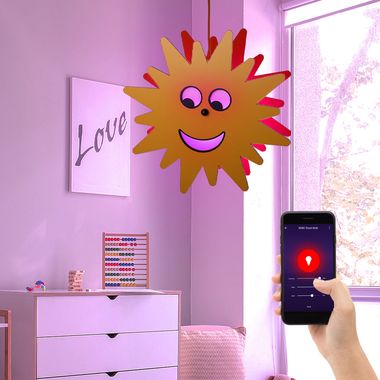 [Pack] Lampe suspendue pour enfants à LED RVB, soleil, application et commande vocale