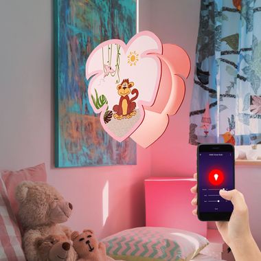 [Paket] RGB LED Kinder Hängelampe, Affe, App- und Sprachsteuerung, LOUIE