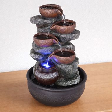 RGB LED table fountain, height 40 cm, FONTANA