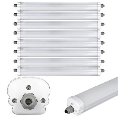 [Paket] 8er Set LED Wannenleuchten, 4320 Lumen, Kaltweiß, L 120 cm