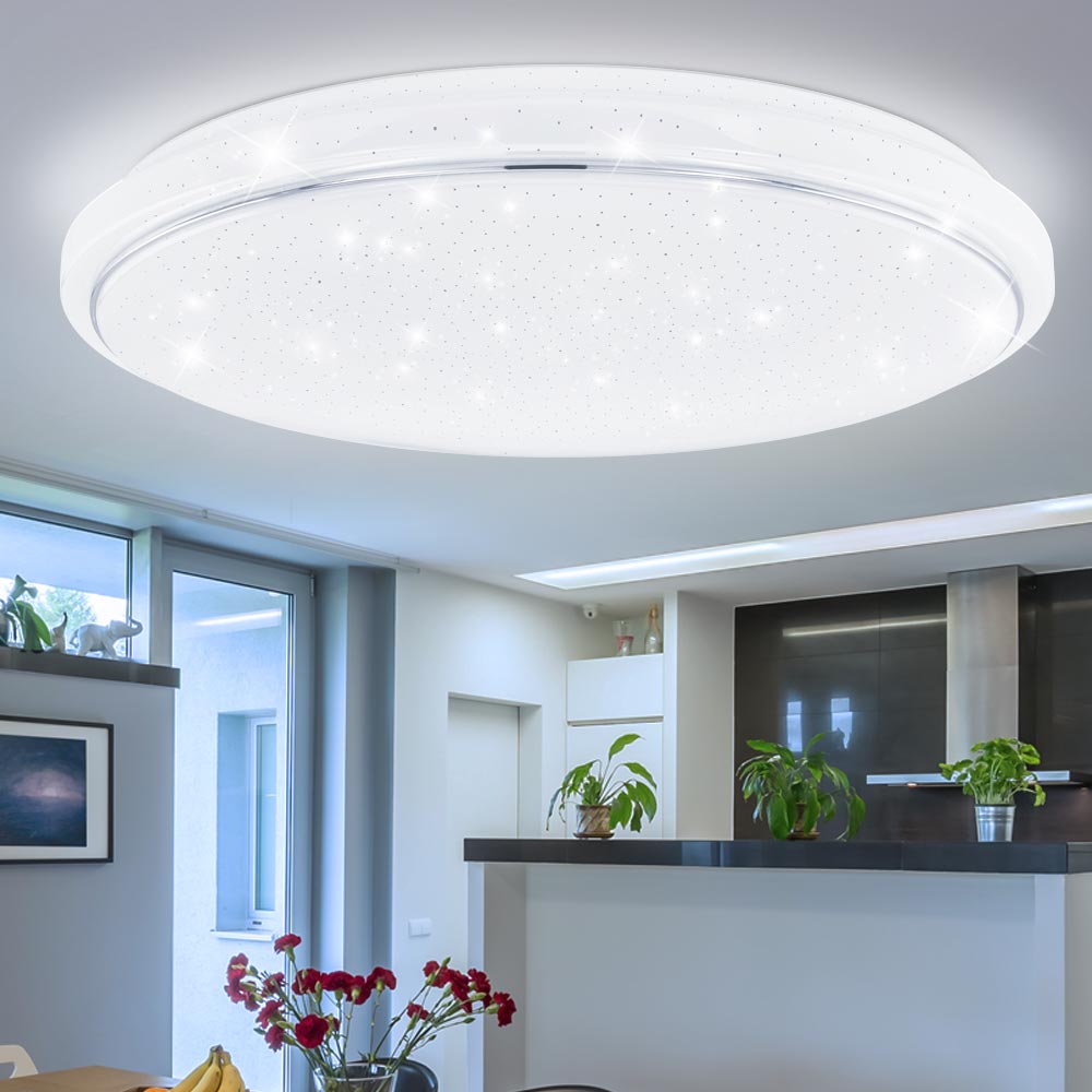 LED Decken Lampe Sternen Effekt FERNBEDIENUNG Tages Licht Timer Leuchte