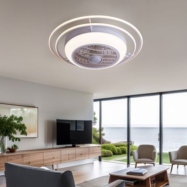 LED ceiling fan, remote control, 73 cm